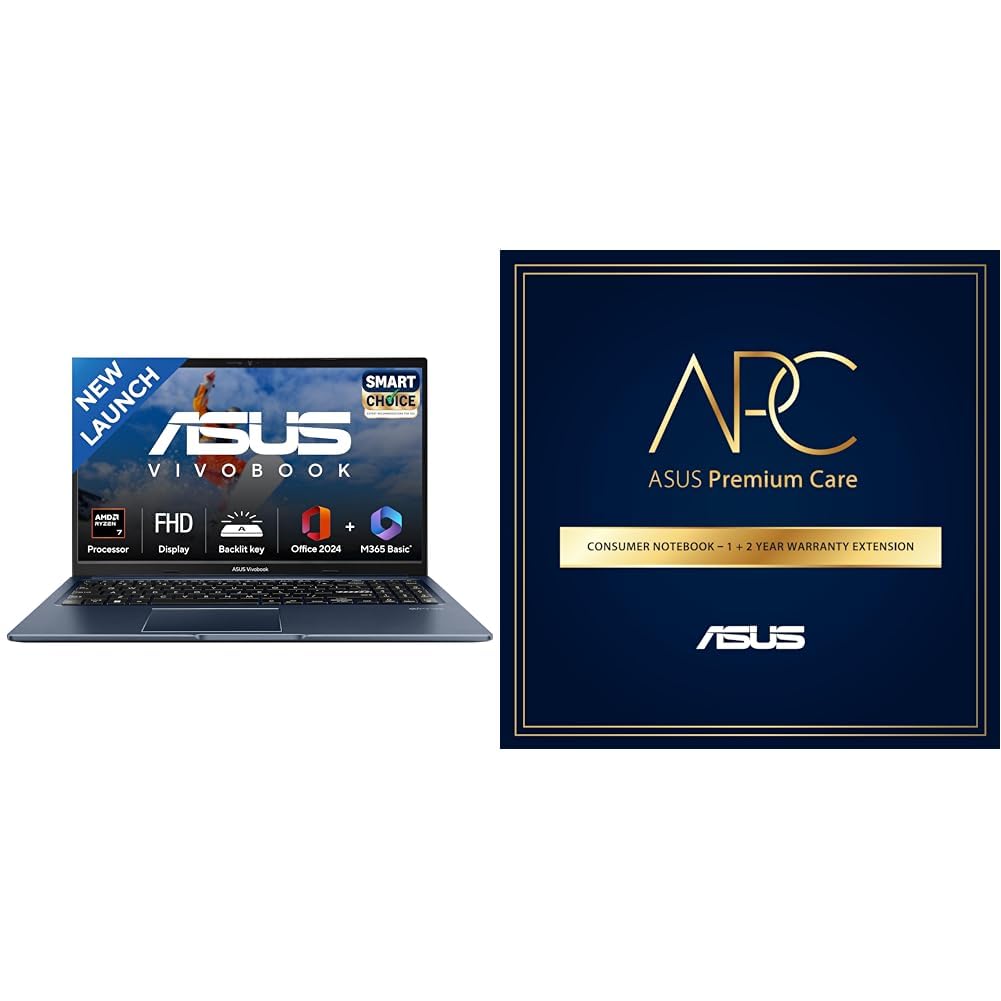 ASUS Vivobook 15, Smartchoice, AMD Ryzen 7 5825U, 16GB RAM, 512GB